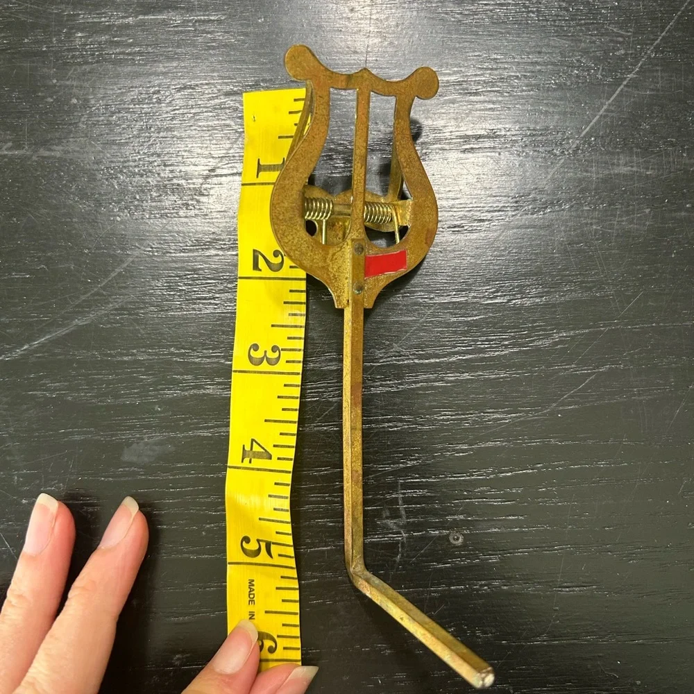 VTG Gold Lyre sheet music holder- stand - some wear brand CONN musician